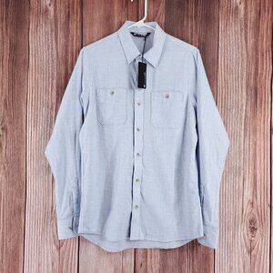 NWT Travis Mathew Mens Size Small Hefe Blue Long Sleeve Button Up Shirt 1MP221